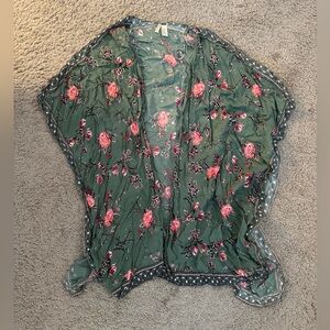 Japna Green Floral Kimono